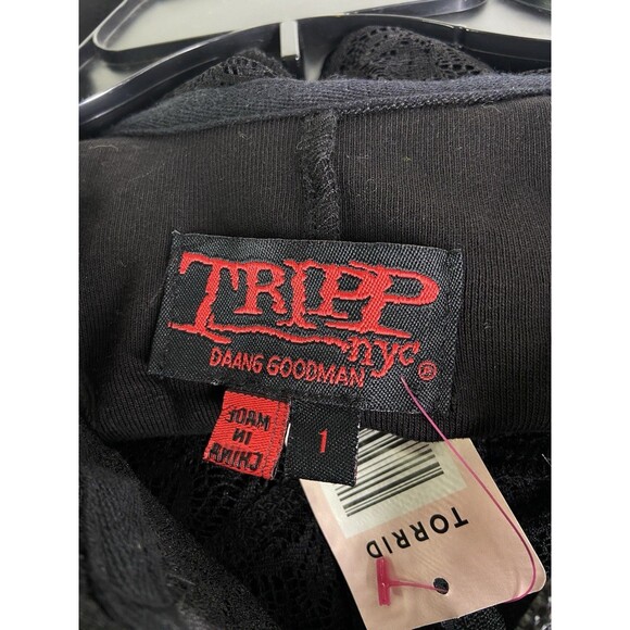 Tripp NYC Black Lace Up Corset Style Zip Hoodie Womens Plus Size 1 1X Goth Emo - Picture 6 of 13